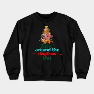 Slothin' Arond The Christmas Tree Crewneck Sweatshirt